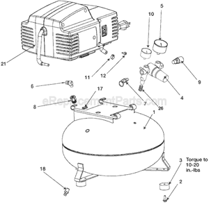 Page A Diagram and Parts List for C2001-WK Type 0 Porter Cable Compressor